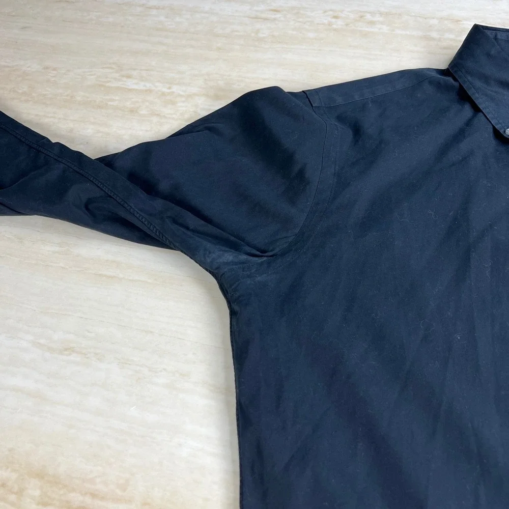 Ralph Lauren Mens Button Down Shirt Large Black Purple Pony Logo Long Sleeve